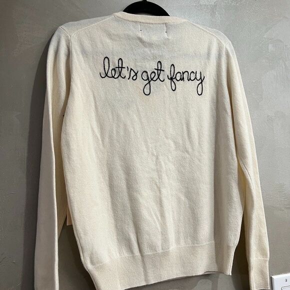 Lingua Franca Let's Get Fancy Crown V-Neck Sweater Medium M NEW - Picture 3 of 3